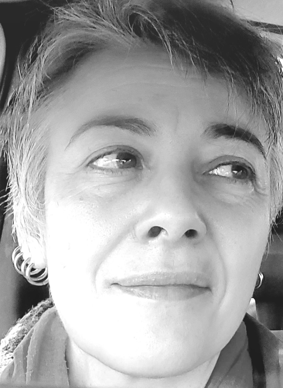 Black and white portrait of Gioia Albano